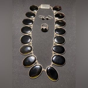 Black Onyx Silver Set